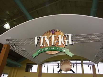 Sign for Vintage Outdoor Living indoors