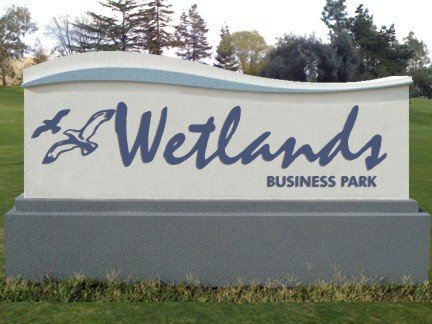 Sign for Wetlands Business Park