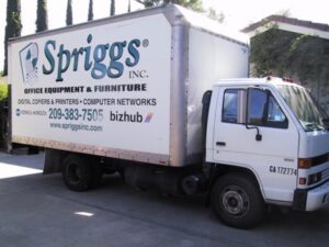 Delivery truck for Spriggs Office Equipment and Furniture.